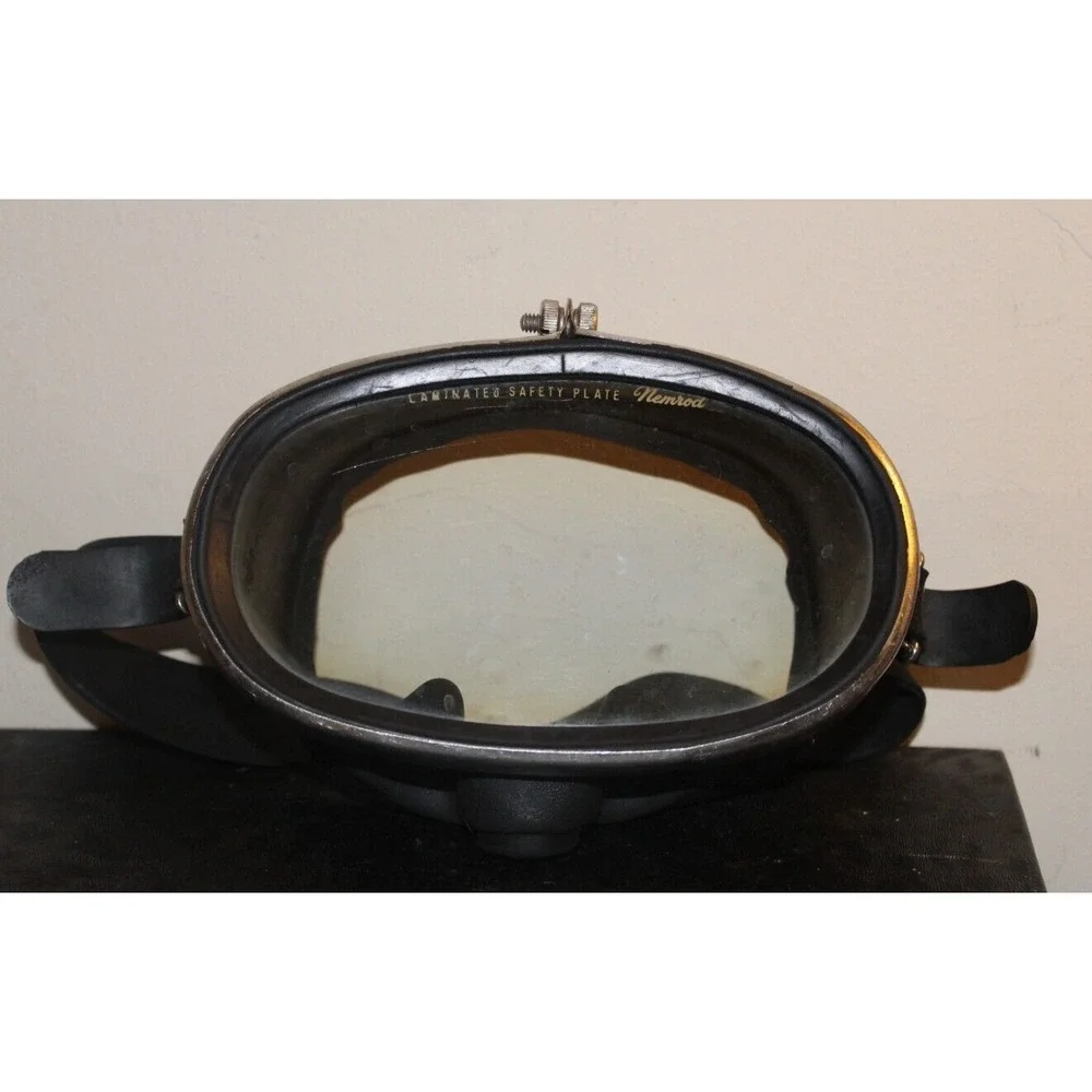 VINTAGE 1960's NEMROD REGENT CLASSIC BLACK OVAL SCUBA DIVING MASK -Made in Japan